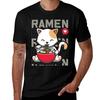 Cute Cate Eating Raunisex Noodles Kawaii Kittie Eating Japanese Noodle Tshirt Unisex T Shirts High Quality Luxury Brand Tshirt