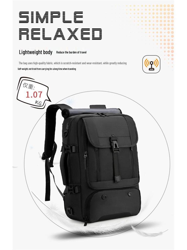 Men's Water-Resistant Business Travel Laptop Backpack, Large Capacity, Multi-Functional, Perfect for Short Trips