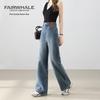 Mark Fairwhale Women's High-Waist Loose Straight-Leg Jeans