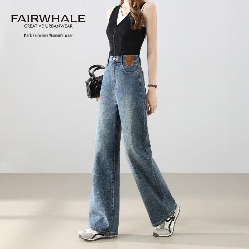 Mark Fairwhale Women's High-Waist Loose Straight-Leg Jeans