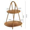 Double-Layer Rattan Style Oval Fruit Basket