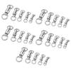 25Pcs Ball Bearing Fishing Swivels 360 Degree Rotation Stainless Steel Rings for Saltwater Use 5 Sizes
