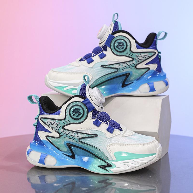 Breathable Rotary Buckle Classmate Running Boys Spring and Autumn Sneakers Mesh Middle and Older Children's Basketball Shoes Fashion 2025