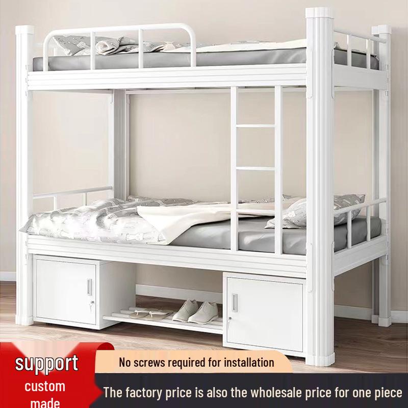 Steel Frame Double-Decker Bunk Bed for Dorms and Apartments