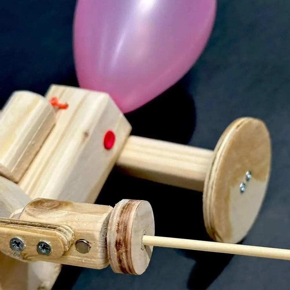 New Handmade Wooden Fencing Puppets - Balloon Bamboo Man Battle, Wooden Bots Battle Game for 2 Players, Whack a Balloon Party Games