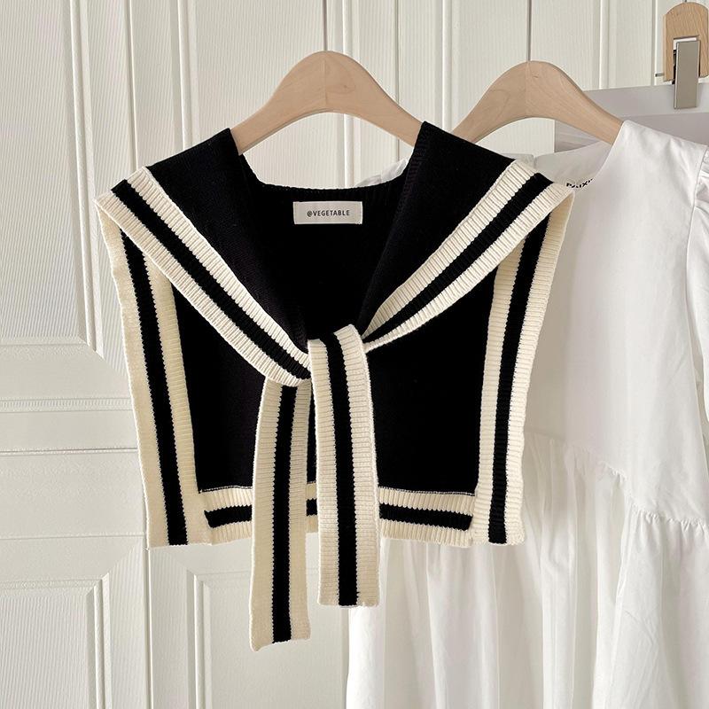 Small shawl for women in spring and summer outdoor wear office air-conditioned room neck protection striped shawl knotted scarf