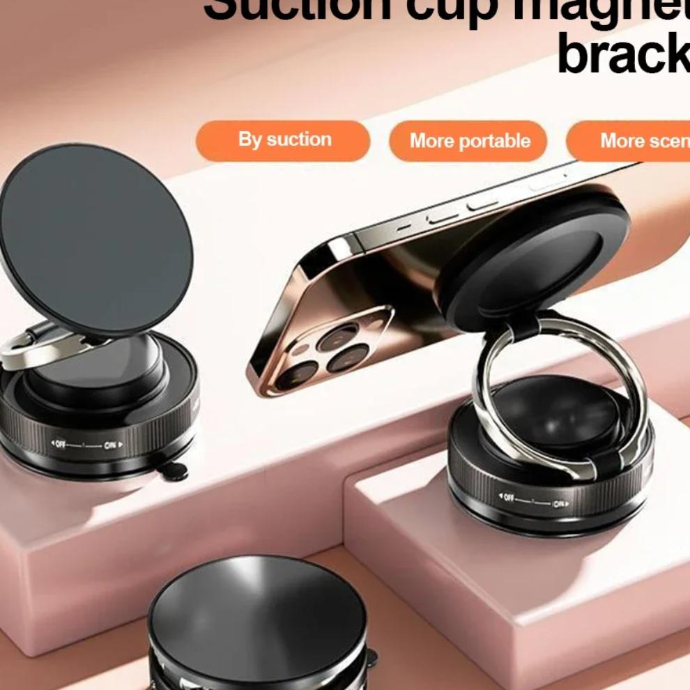 2025 Car Magnetic Phone Holder 720° Rotation Foldable Adjustable Vacuum Suction Cup Stand Bracket Desk Wall For iPhone Tesla