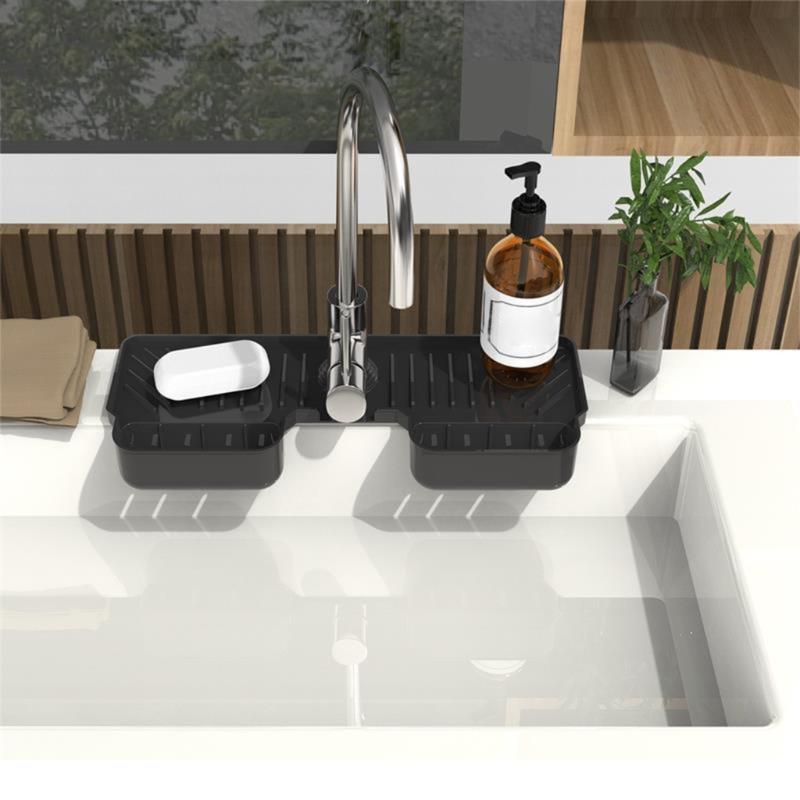 Kitchen Sink Splash Guards Drying Rack and Soap Holder Kitchen Sink Supply Faucet Splash Mats,Bathroom