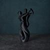 Yousheng 3D Printing Art Ornament, Matte Black Dancing Couple Model, Abstract Tango Dance Statue, with Stable Base Figurine for Home