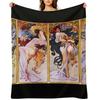 Alphonse Mucha Throw Blanket Picnic Thermal Retros Bed Blankets