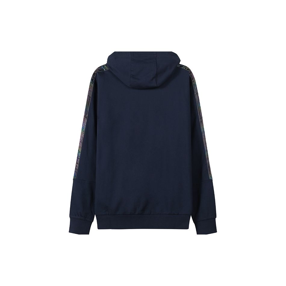 Emporio Armani EA7 Series FW22 Logo Letter Edge Label Hooded Sports Sweatshirt Men sweatshirt Navy-Blue 6LPM44-PJ05Z-1554
