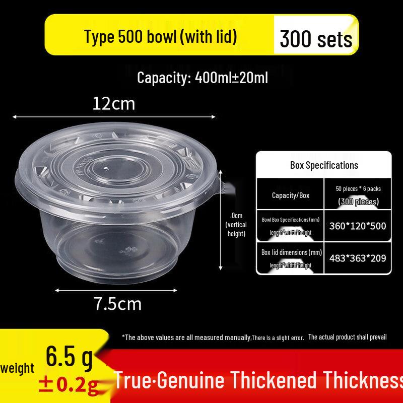 Thickened Disposable Plastic Soup & Rice Bowls