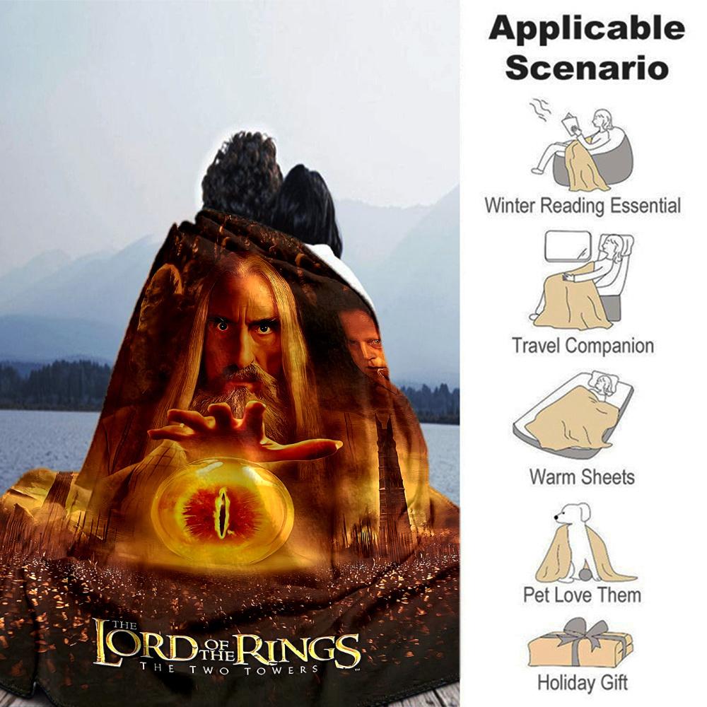 1pc Lord of the Rings Two Towers Flannel Blanket Soft Warm Throw for Home, Office, Travel, All-Season Cozy Bedding Gift L1416
