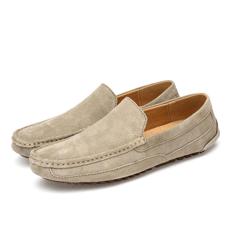 Suede Leather Man Loafers Luxury Casual Shoes Lightweight Men Shoes Moccasins Soft Soled Flats Handmade Slip On Driving Shoes