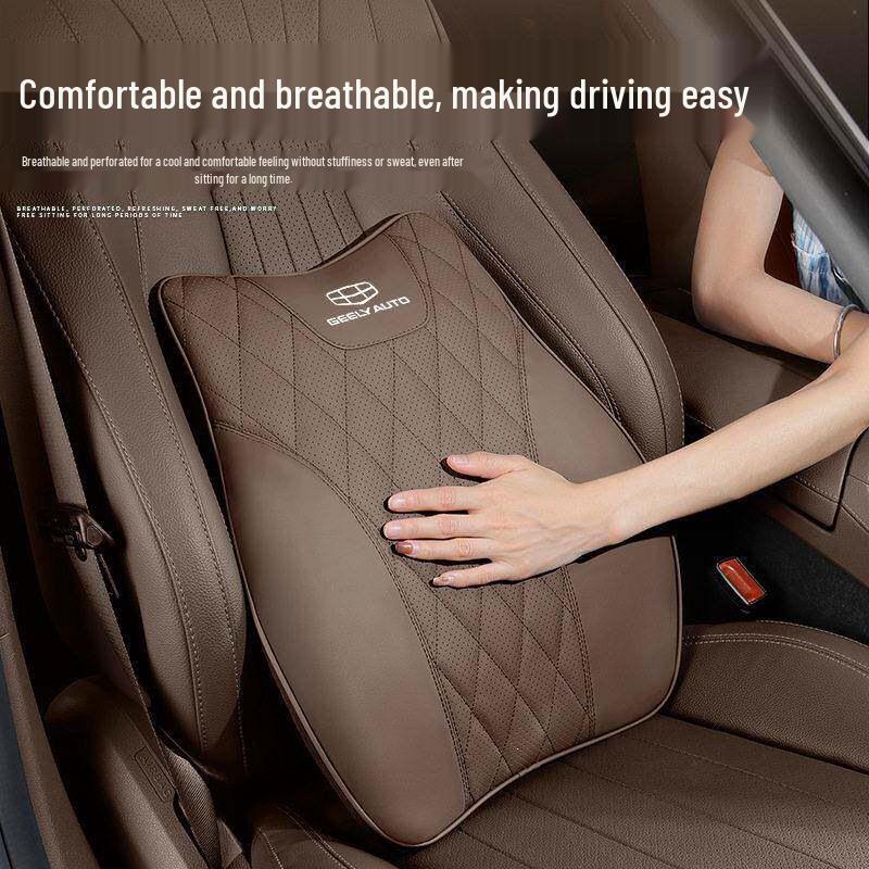 Headrest Lumbar Support & Neck Protection Pillow for Geely Models: Xingyue L, Boyue, Binyue, Yuanjing X3 X6, Haoyue, ICON, and Emgrand S