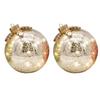 2Pcs Christmas Ball Ornament with LED Light Shatterproof Battery Powered Ball Desktop Decoration Xmas Party Home Mantel Table Centerpiece Decor