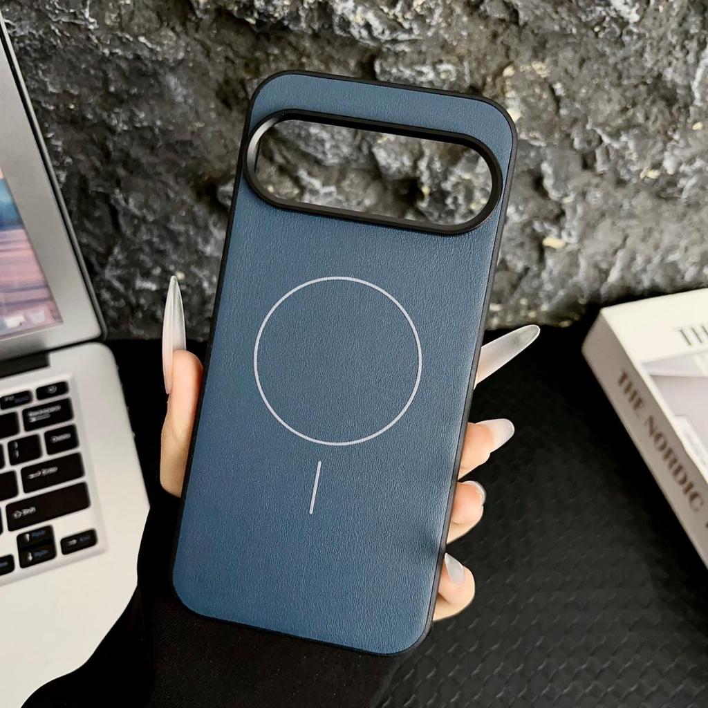 Texture Cuir Mat de Luxe Pour Étui de Chargement Magnétique Magsafe Pour Google Pixel 10 Pro XL Bague Métallique d'Objectif Résistante aux Chocs Housse de Téléphone