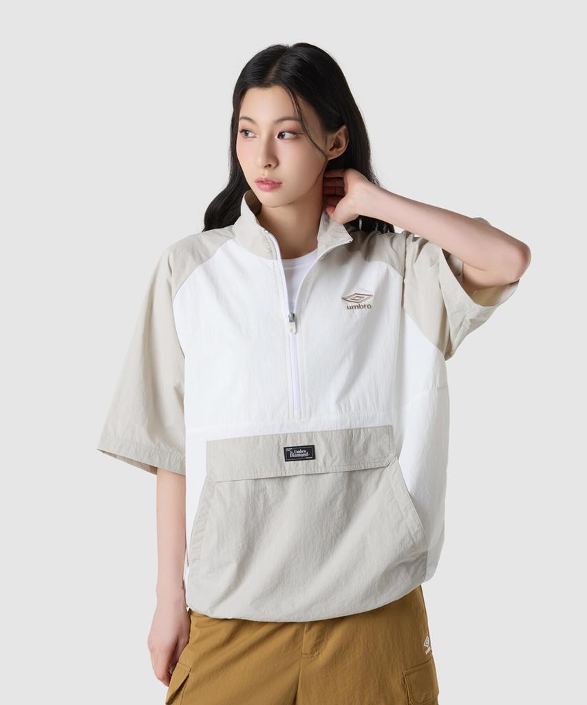 Umbro Sunshower Stand Neck Short Sleeve Anorak Beige (Uq321Cwt71)
