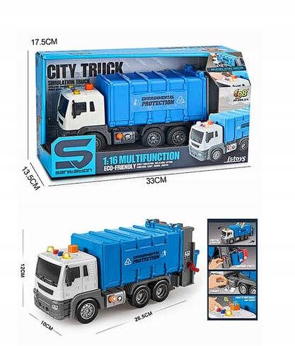 Sopbil Sopsortering Ljud Ljus Stor Blå Bil