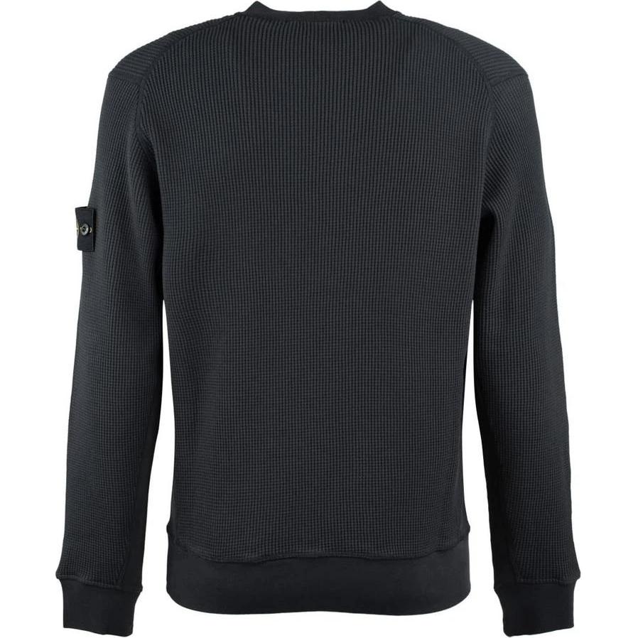 STONE ISLAND Crew Neck Pullover Long Sleeve Solid Color Sweatshirt Men Sweatshirt Blue K1S1561000-08S0044-V0020