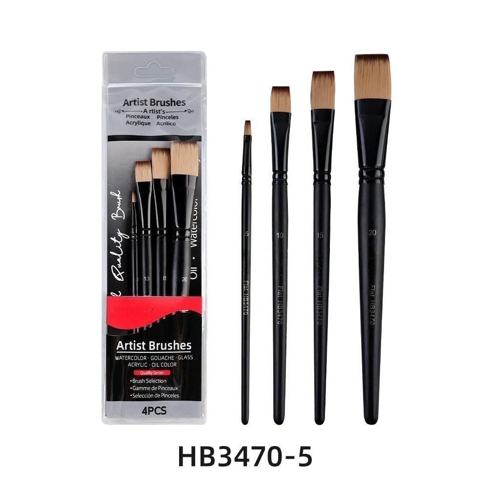 New Multiple Multifunctional Options Nylon Hair Oil Paint Brushshort Wooden Rod Art Raw Painting Acrylic Gouache Watercolor Set