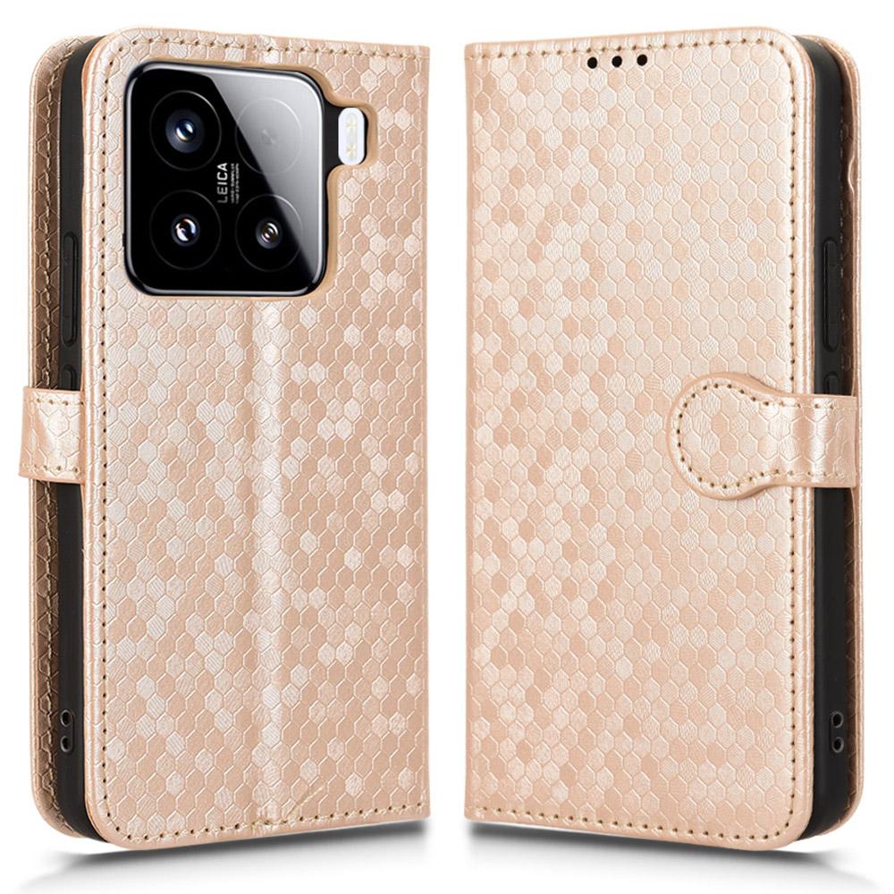 For Xiaomi 15 Wallet Case Dot Pattern Imprint PU Leather Phone Cover