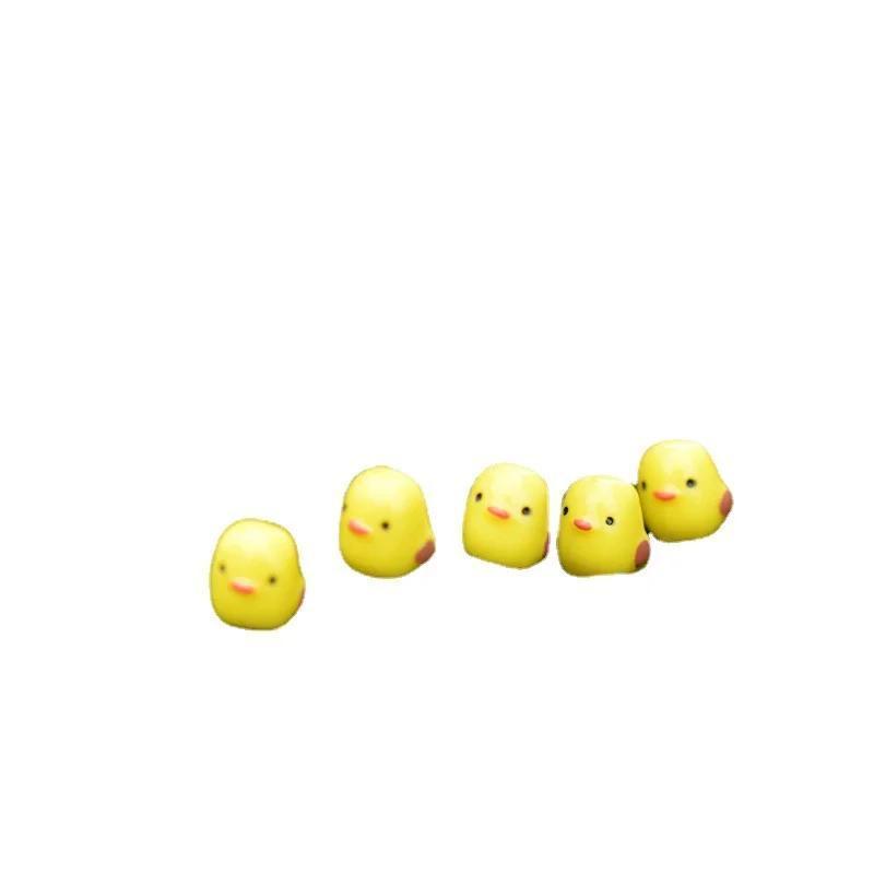 5/10 Stück Mikrolandschaft Moos Gartenarbeit Sukkulenten Landschaftsgestaltung Ornament Cartoon 1CM Gelbes Huhn Dekorative Zubehörteile PVC