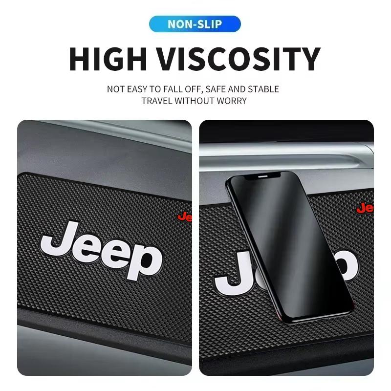 Car Non-slip PVC Mat Dashboard Storage Mobile Phone Key Pads For Jeep Cherokee Wrangler JK Gladiator Compass Renegade Patriot