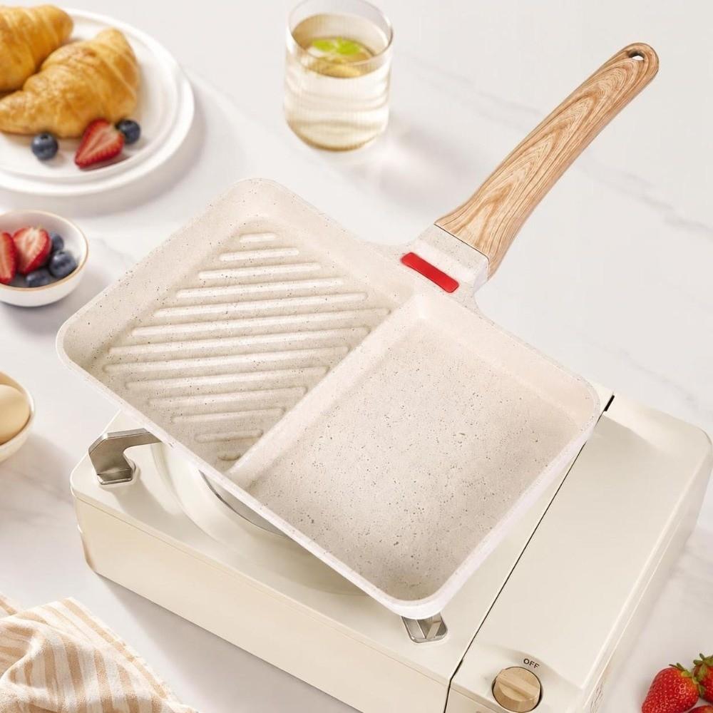 Maifan Stone Coating Divided Griddle Pan Non Stick Grill Pan  Eggs Pancakes Steak Burgers