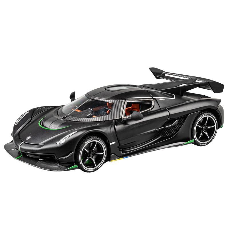 

1/24 Koenigsegg Jesko Attack Alloy Sports Car Model Diecast Metal Racing Car Model Simulation Sound and Light Children Toy Gift чёрный