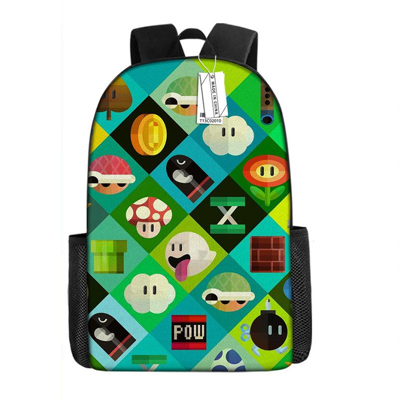 Mario Brothers Backpack Mariobros Primary And Secondary School School Bag Large Capacity Reducing Backpack 17inch x backpack