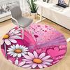 1pc Floral Hearts Office Round Area Rug, Indoor Mat Suitable For Office, Under Office Chairs Bedroom Living Room Home Decor, Room Deco