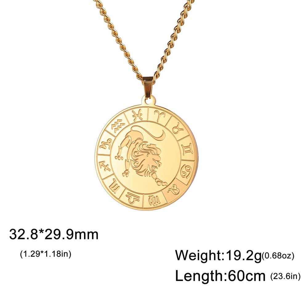 My Shape 12 Constellation Necklace Gothic Zodiac Pendant Chain Women Men Leo Aries Virgo Capricorn Birthday Jewelry Wholesale