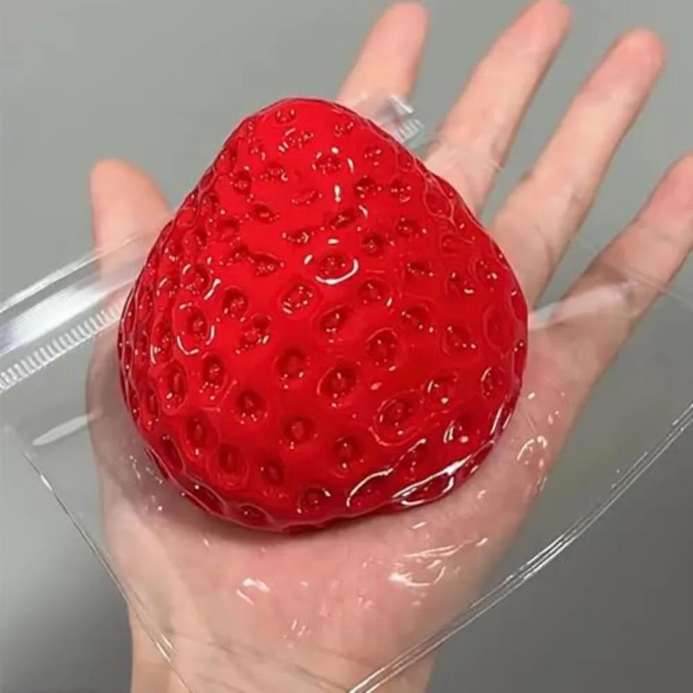 New Super Soft Strawberry Stress Toy Simulation PVC Squeeze Toys Relieving Anxiety Stress Relief Toy Gift