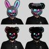 Kolorowa świecąca maska królika na imprezy halloweenowe i występy teatralne. Idealna na zabawy i wydarzenia świąteczne.