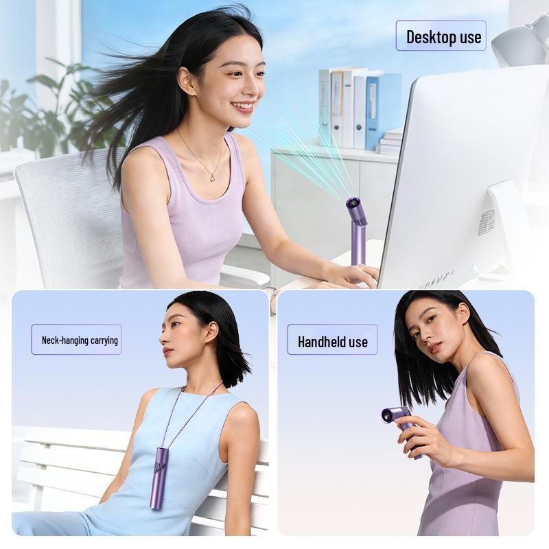Multi-Functional Portable Mini Fan with Digital Display for Desktop, Neck, and Handheld Use