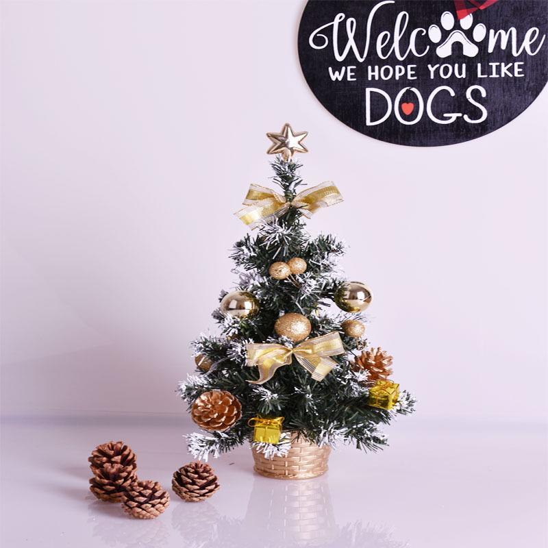 Mini Artificial Christmas Tree with Lights: 30cm/40cm Tabletop Decoration with Ornaments