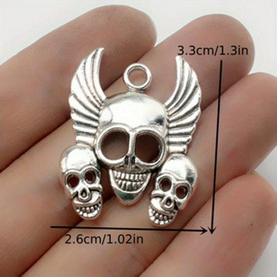Elf Skull Alloy Pendant: Cross Punk Style Halloween Charm Jewelry Accessory
