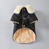 10PC/Lot Fur Collar Dog Leather Jacket Windproof Warm Small Dog Coat Winter Dog Clothes Puppy Clothing