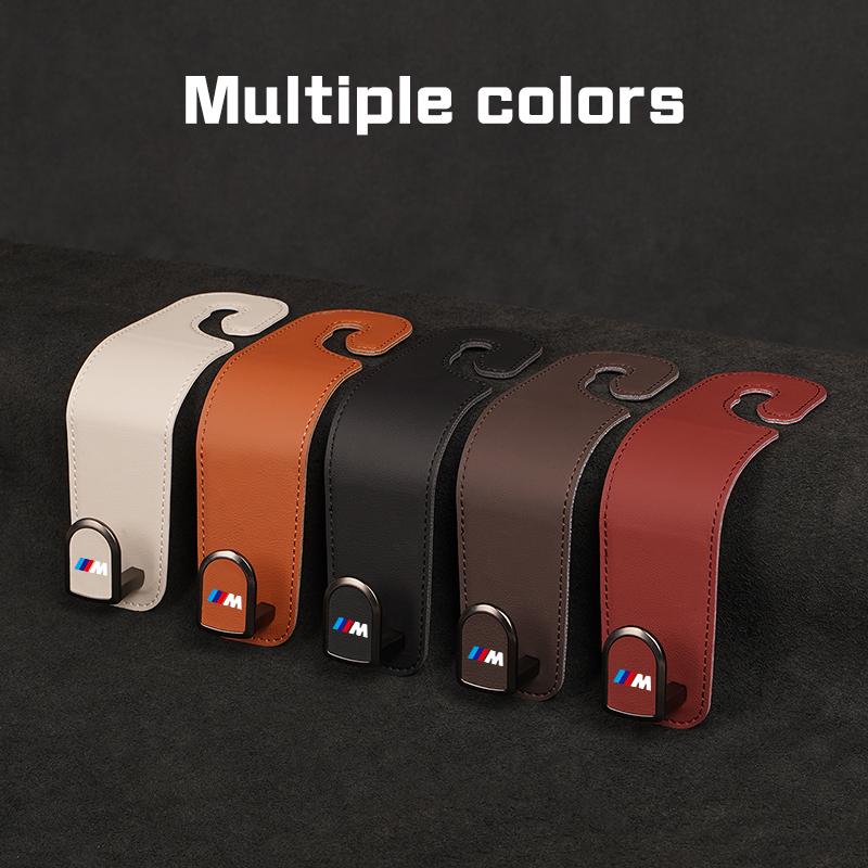 KHQB5 For BMW M M3 M5 M6 E36 E39 E90 E91 E92 E60 E87 F10 F07 F20 F48 IX3 Wheel cap,Leather Car Rear Seat Hook Auto Headrest Dual Hooks