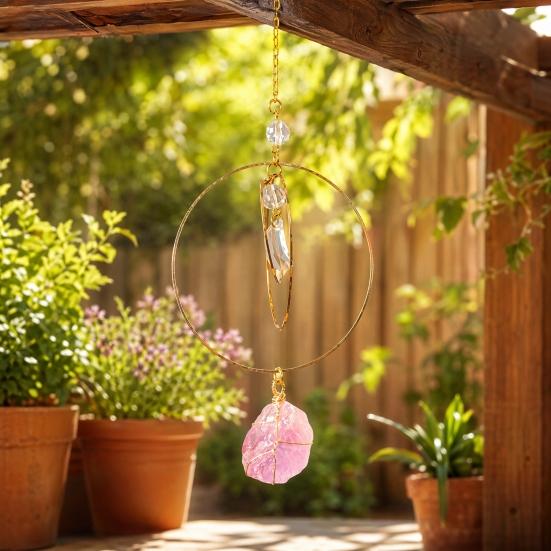 Prism Faux Crystal Sun Catcher, Hanging Window Suncatcher with Rainbow Maker, Car Home Garden Balcony Decor, Unique Gift for Housewarming Birthday