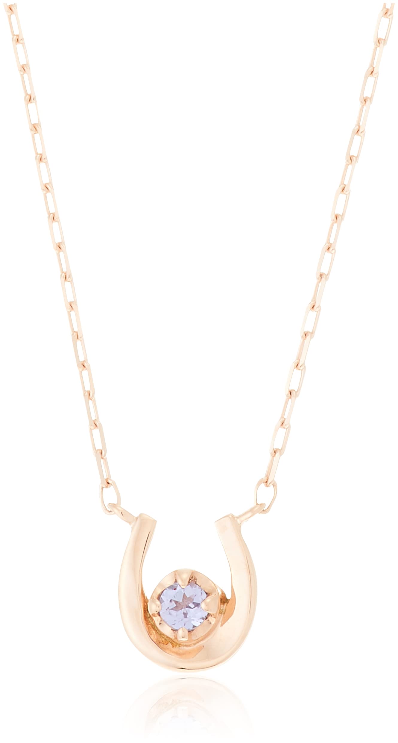 

December Birthstone K10 Pink Gold Necklace 112136123107 [Yondo Sea] Women s