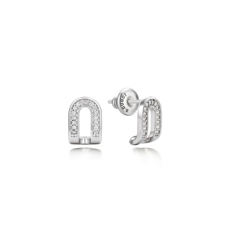 DIDIER DUBOT Dual DD Silver Earrings JDRET5F02ZC