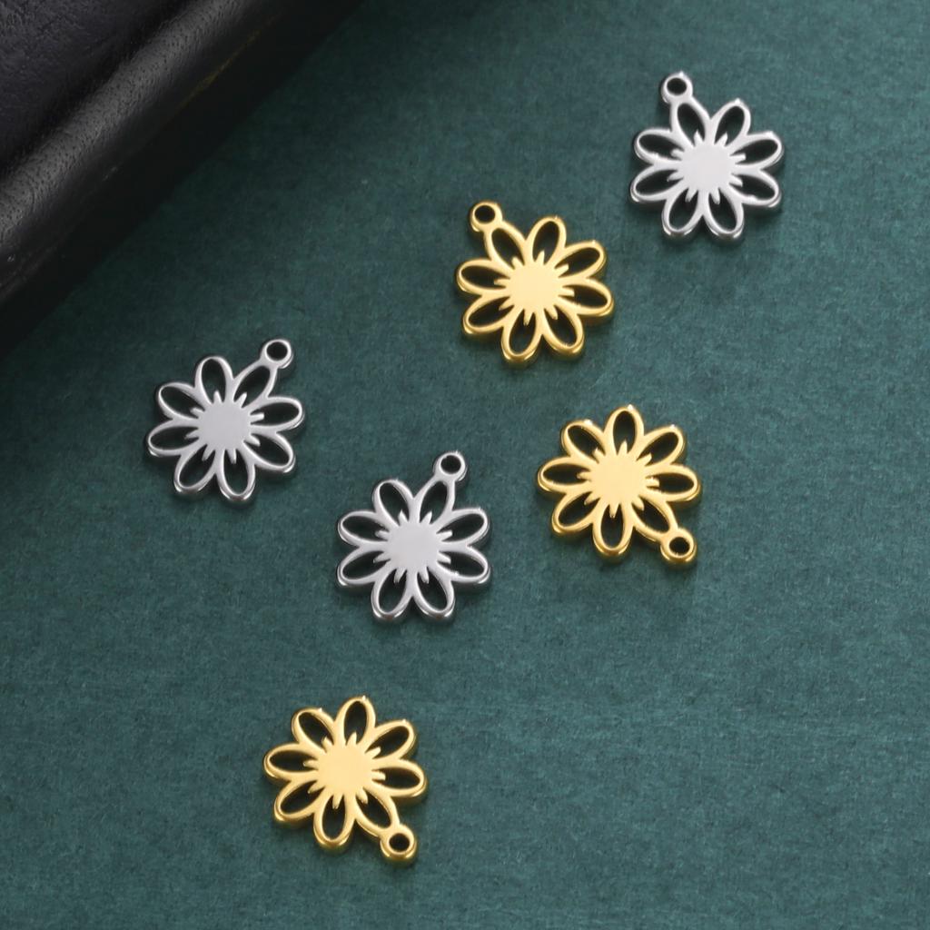 Teamer 10pcs Charms for Jewelry Making DIY Jewelry Accessories Stainless Steel Heart Ball Pendant for Bracelet Necklace Earrings