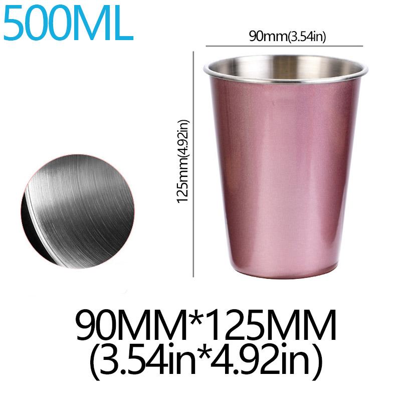 350/500ml 304 Stainless Steel Metal Cup Beer Cups Wine Coffee Household Office Bar Travel Camping Mugs Drinking Coffee Tea Mug