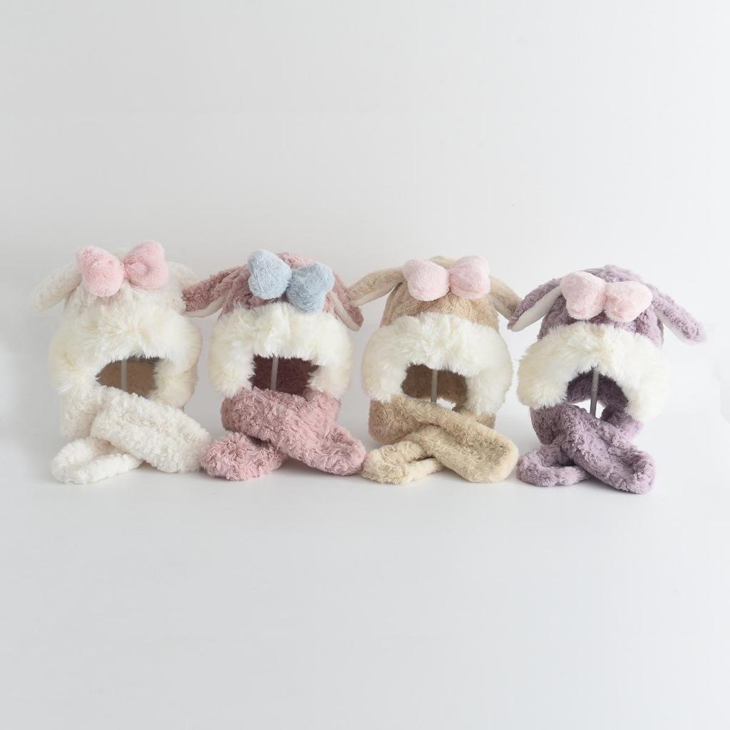 Dziecięcy pluszowy zestaw czapka-szalik z postaciami z bajek - Ciepły, wiatroszczelny, do ochrony na zewnątrz zimą