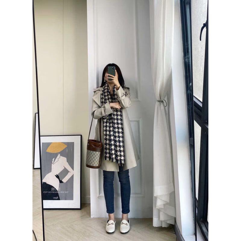 NINA SOLOR Cashmere Houndstooth Scarf Shawl