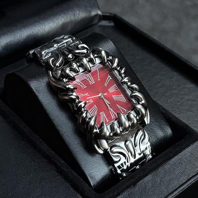 Creative Quartz Watches Men Square Y2k Silver Black Demon Claw Design Alabaster IndustriesDevil Top Unique Male Clocks Relogio