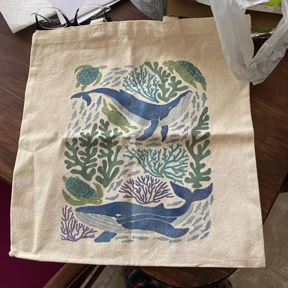 Ocean Tote Bag Ocean Lover Gift Mermaid Whale Tote Bag Summer Beach Wedding Bachelorette Party Bridal Shower Gift Back To School
