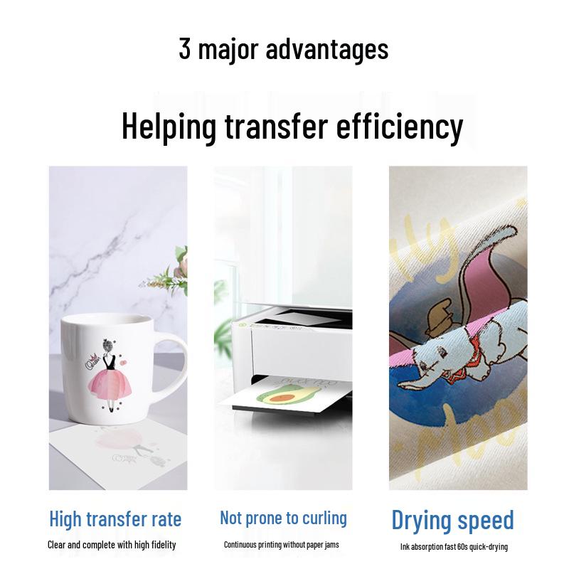 A-SUB Quick-Drying 125g Sublimation Transfer Paper for Polyester T-Shirts, A4 Heat Transfer, 120 Grams